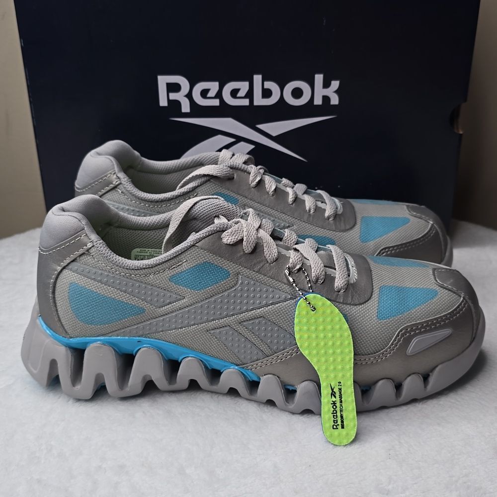 NIB Reebok Zig Pulse Work EH Comp Toe Sz 7.5 Wide Color:Grey/Powder Blue - Picture 3 of 11